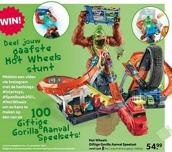 Intertoys Hot wheels giftige gorilla aanval speelset aanbieding
