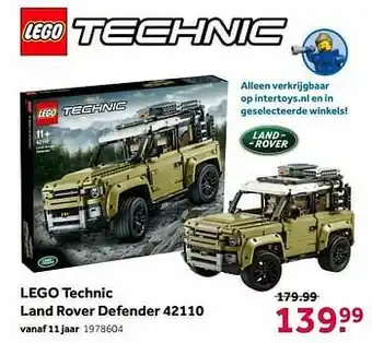 Intertoys Lego technic land rover defender 42110 aanbieding