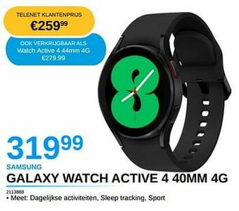 AUVA Samsung galaxy watch active 4 40mm 4g aanbieding