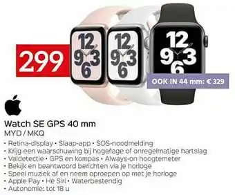 Selexion Apple watch se gps 40 mm myd - mkq aanbieding