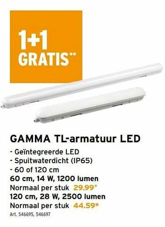 GAMMA Gamma tl-armatuur led aanbieding