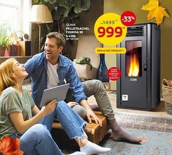 Brico Qlima pelletkachel fiorina 90 s-line aanbieding