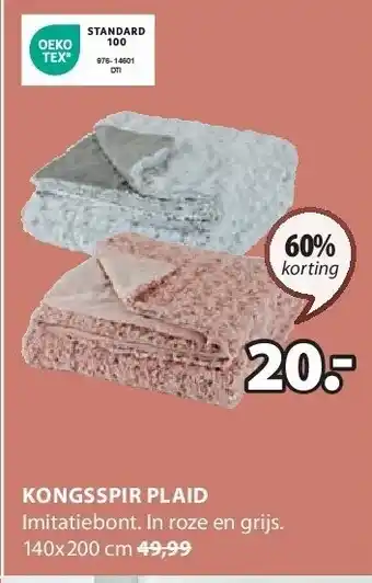 Jysk KONGSSPIR PLAID aanbieding