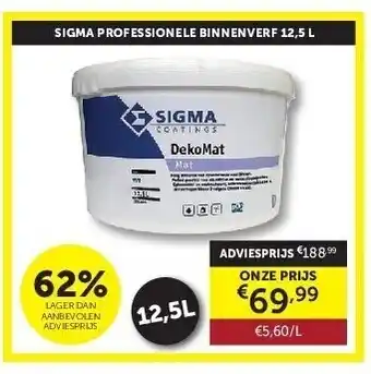 Zelfbouwmarkt SIGMA PROFESSIONELE BINNENVERF 12,5 L aanbieding