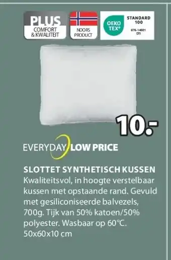 Jysk SLOTTET SYNTHETISCH KUSSEN aanbieding