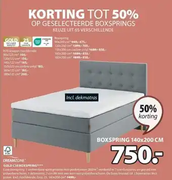 Jysk GOLD C30 BOXSPRING aanbieding