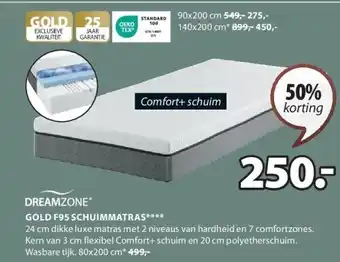 Jysk GOLD F95 SCHUIMMATRAS aanbieding
