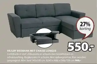 Jysk VEJLBY BEDBANK MET CHAISE LONGUE aanbieding