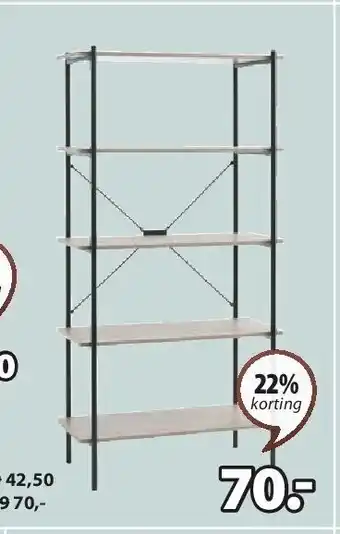 Jysk VANDBORG REK 5 schappen B80 x H163 x D40 cm aanbieding