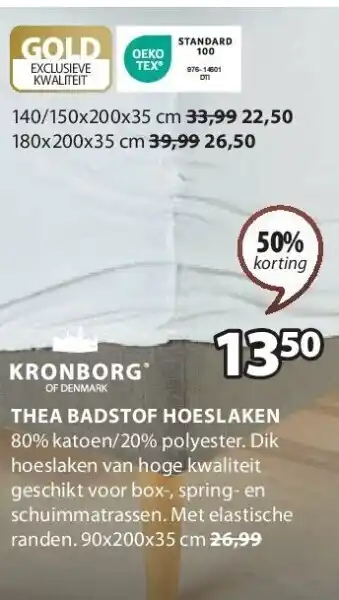 Jysk THEA BADSTOF HOESLAKEN aanbieding