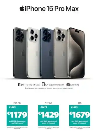 Base iPhone 15 Pro Max aanbieding