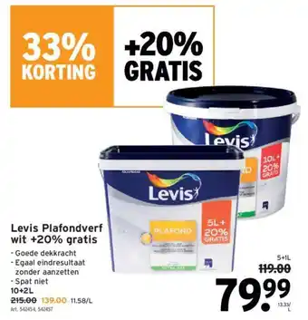 Levis Plafondverf wit +20% gratis