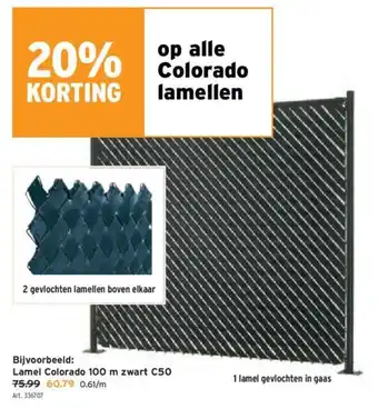 GAMMA Lamel Colorado 100 m zwart C50 aanbieding