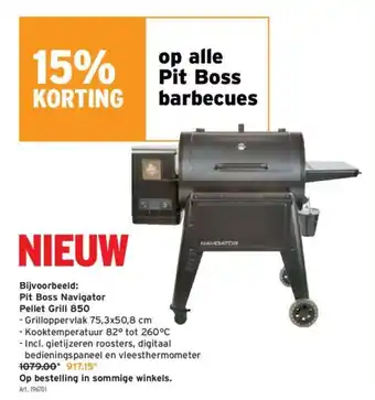 GAMMA Pit Boss Navigator Pellet Grill 850 aanbieding