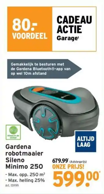 GAMMA Gardena robotmaaier Sileno Minimo 250 aanbieding