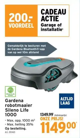 GAMMA Gardena robotmaaier Sileno Life 1000 aanbieding