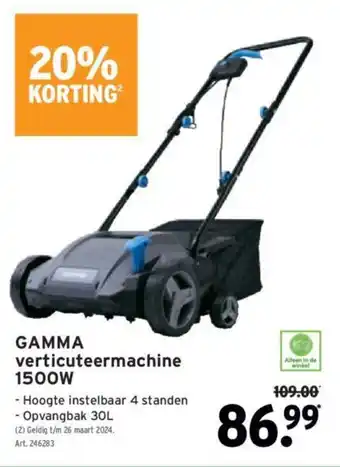 GAMMA Verticuteermachine 1500W aanbieding