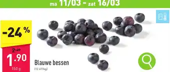 ALDI Blauwe bessen 150g aanbieding