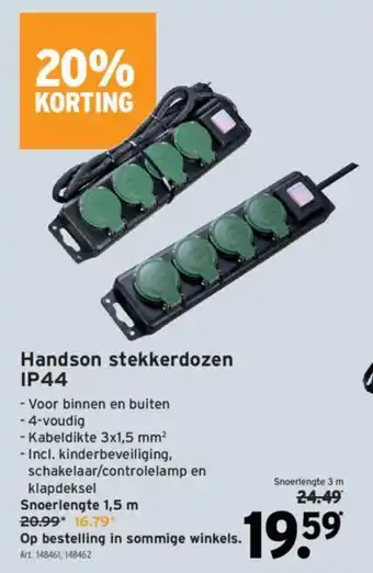 GAMMA Handson stekkerdozen IP44 aanbieding