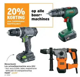 GAMMA Lux schroefboormachine accu 20V aanbieding