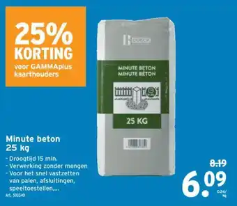 GAMMA Minute beton 25 kg aanbieding