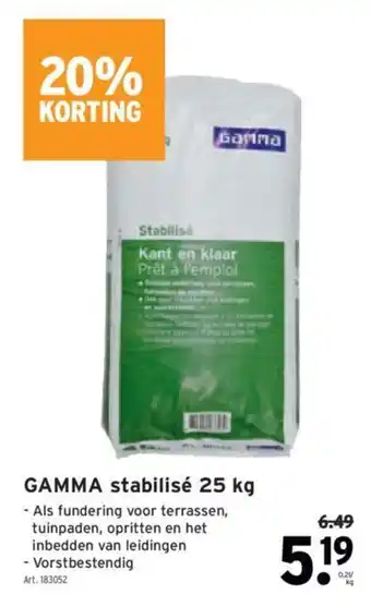 GAMMA Stabilisé 25 kg aanbieding