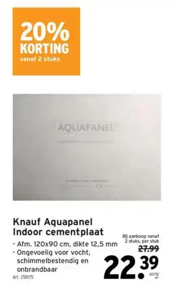 GAMMA Knauf Aquapanel Indoor cementplaat aanbieding