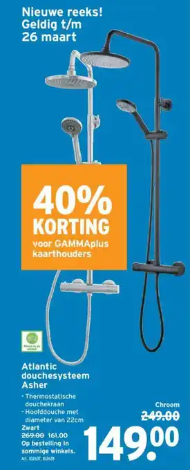 GAMMA Atlantic douchesysteem Asher aanbieding