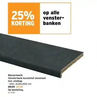 GAMMA Vensterbank kunststof steenlook incl. eindkap aanbieding