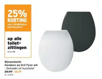 GAMMA Handson wc-bril Fynn wit aanbieding