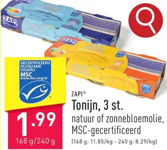 ALDI ZAPI Tonijn, 3 st. aanbieding