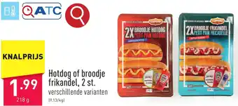 ALDI Hotdog of broodje frikandel, 2 st. 218g aanbieding