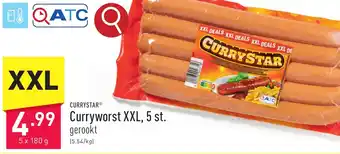 ALDI CURRYSTAR Curryworst XXL, 5 x 180g aanbieding