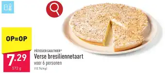 ALDI PÂTISSIER GAULTHIER Verse bresiliennetaart 572g aanbieding