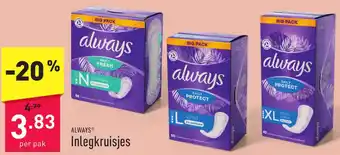 ALDI ALWAYS Inlegkruisjes aanbieding