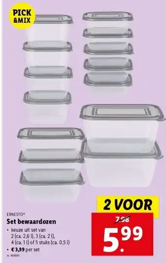 Lidl Set bewaardozen aanbieding