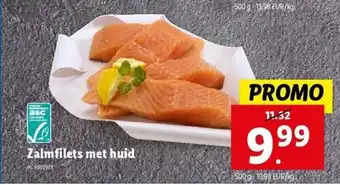 Lidl Zalmfilets met huid aanbieding
