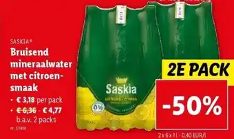 Lidl Bruisend mineraalwater met citroensmaak aanbieding