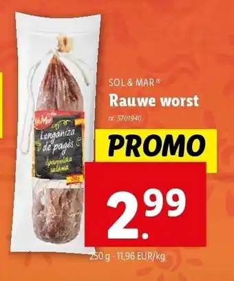 Lidl Rauwe worst aanbieding