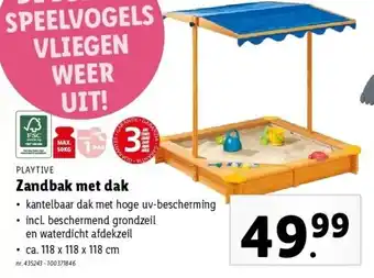 Lidl Zandbak met dak aanbieding