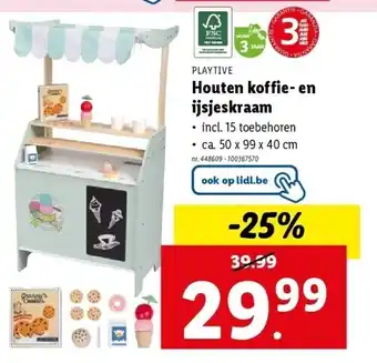Lidl Houten koffie- en ijsjeskraam aanbieding