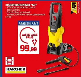 Hubo HOGEDRUKREINIGER “K3” aanbieding