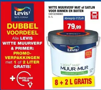 Hubo WITTE MUURVERF MAT of SATIJN VOOR BINNEN EN BUITEN aanbieding