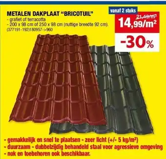 Hubo METALEN DAKPLAAT “BRICOTUIL” aanbieding