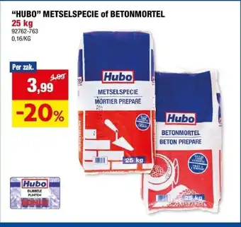 Hubo “HUBO” METSELSPECIE of BETONMORTEL 25 kg aanbieding