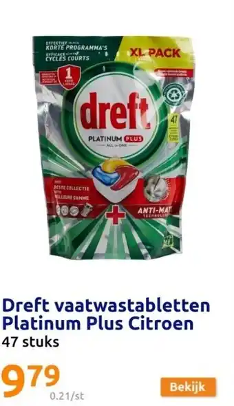 Action Dreft vaatwastabletten Platinum Plus Citroen aanbieding