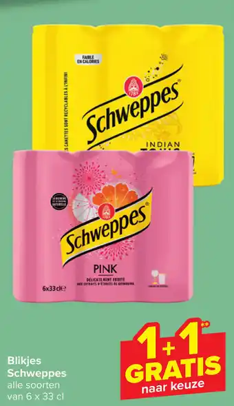 Carrefour Market Blikjes Schweppes 6 x 33 cl aanbieding