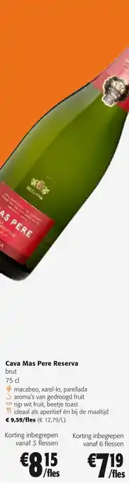 Colruyt Cava Mas Pere Reserva brut 75 cl aanbieding