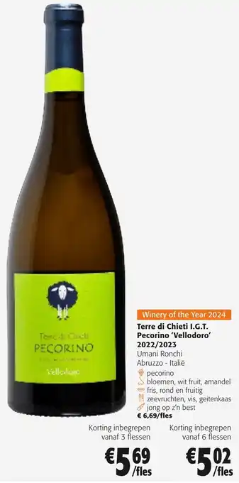 Terre di Chieti I.G.T. Pecorino 'Vellodoro' 2022/2023