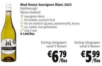 Colruyt Mud House Sauvignon Blanc 2022 aanbieding